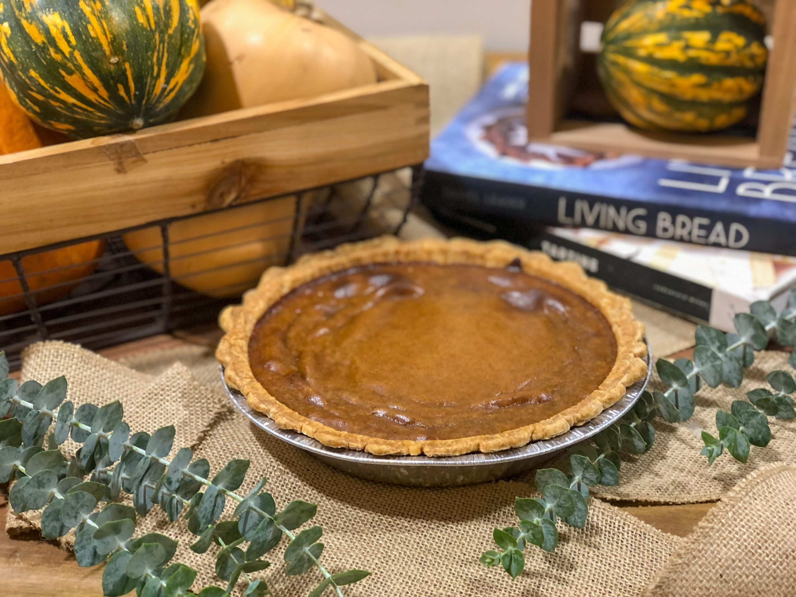 Pumpkin Pie on a table for Thanskgiving