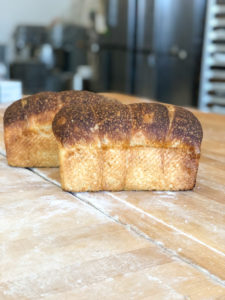 Sandwich Bread on the counter at the bakery