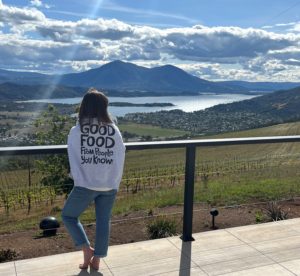 Holly Martzial overlooking Shannon Ridge Vineyards