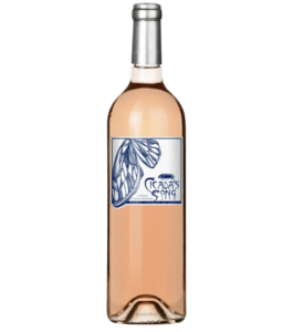 bottle of rose wine