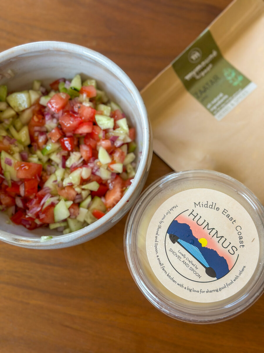 Hummus with Mediterranean Salad