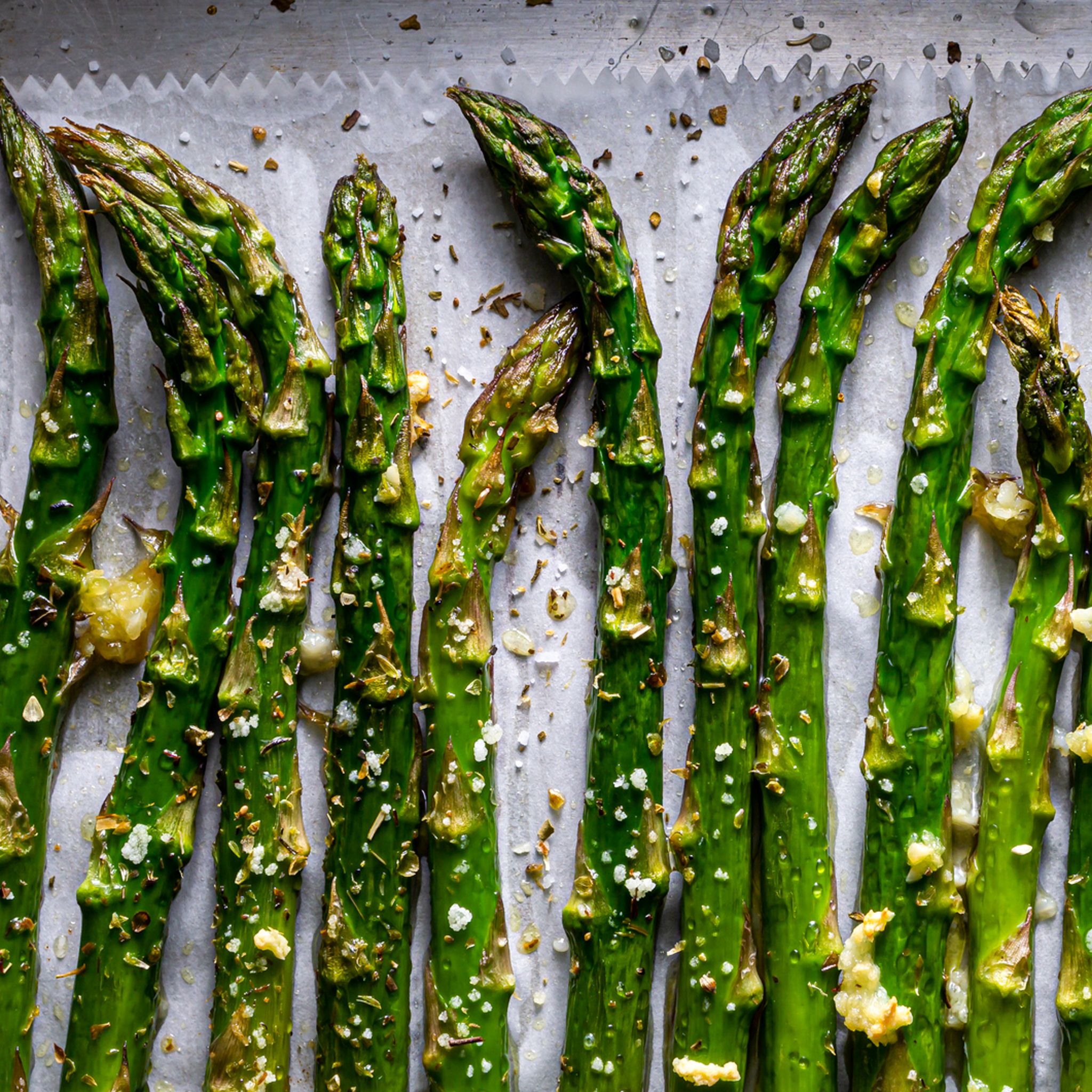 Roasted Asparagus with Lemon Caper Brown Butter & Toasted Breadcrumbs